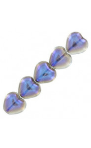 Czech Hearts beads 6mm Crystal azuro 00030/22201